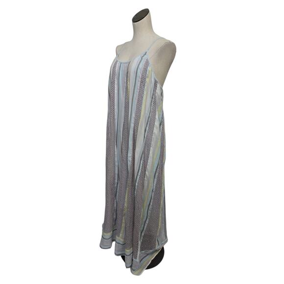 Soft Surroundings Striped Crochet Maxi Dress Blue Stripe Sleeveless Size Medium - Picture 8 of 9